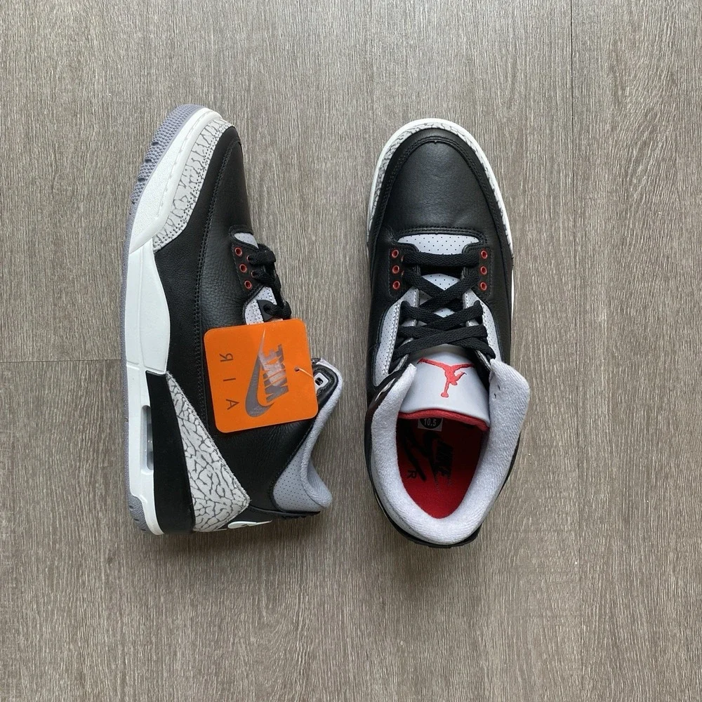 New Air Jordan 3 Retro BLACK CEMENT 2024 Men's Sz 10.5 - DN3707 010 Original Box
